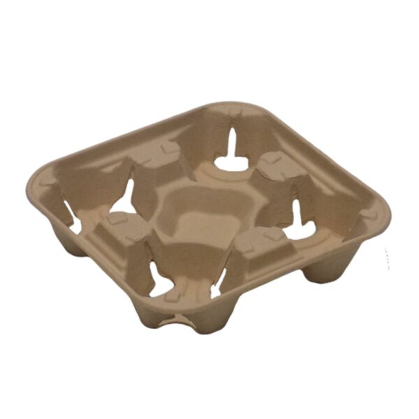 Kopholder Bakke 215x215x42 mm Natur Pap til 4 bægre