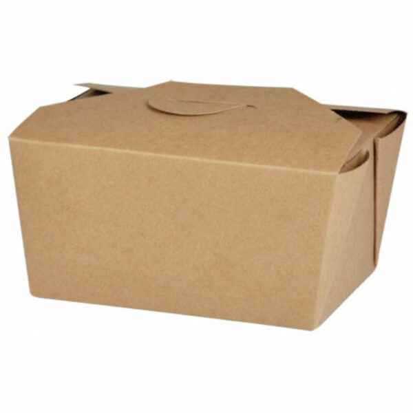 Takeaway æske 600 ml 113/130x90/112x65 mm FSC-mærket Karton med biocoating Brun