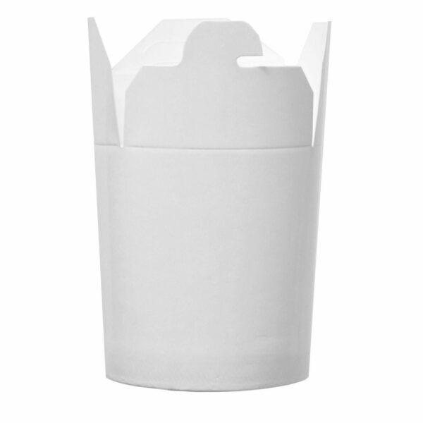 Kinaæske Wok 450 ml 16 oz Rund bund Hvid