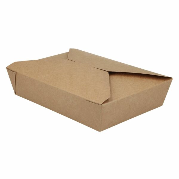 Takeaway æske Verive 140/155x195/215x48 mm 1400 ml papir biocoating Brun