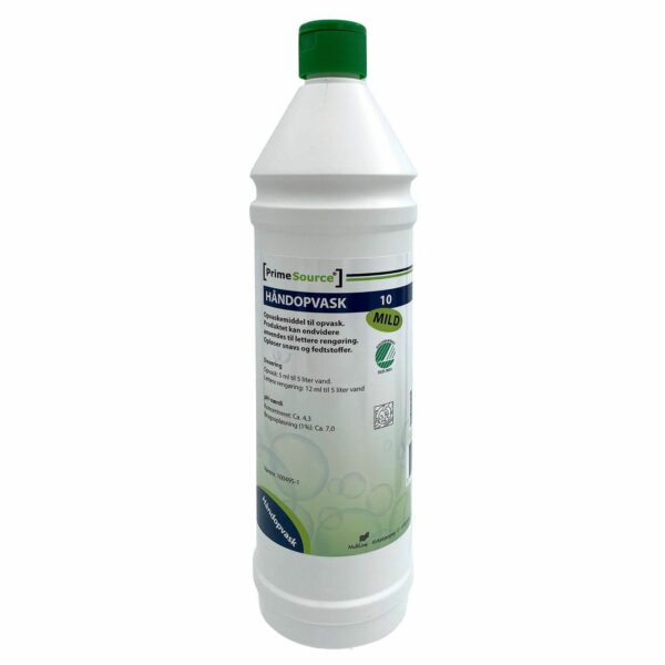 Håndopvask Prime Source Mild 10 Svanemærket uden Farve/Parfume 1 ltr
