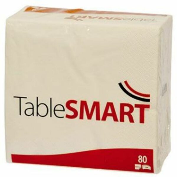 TableSMART szalvéta, 3r, 33x33 cm, szalvéta, fehér, 1/4 hajtott, 20x80db/krt
