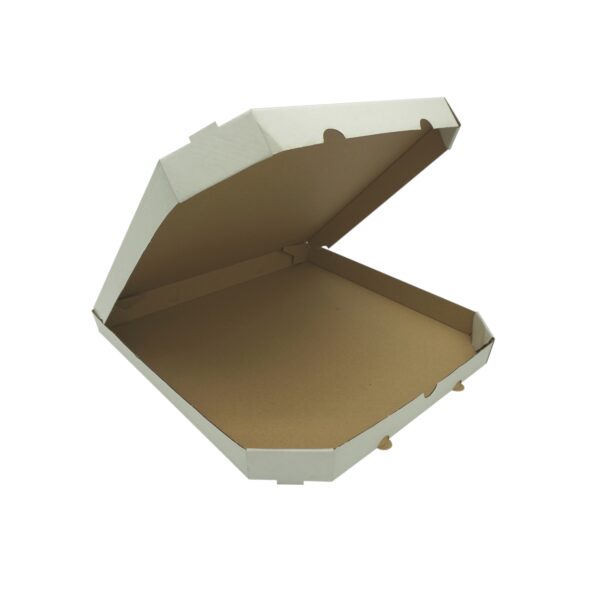 Pizzadoboz 350x350x30mm fehér-barna, nyomatlan