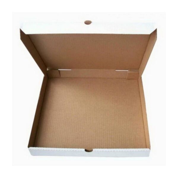 Pizzadoboz - fehér / barna- 280x280x30 mm,  csapott sarok