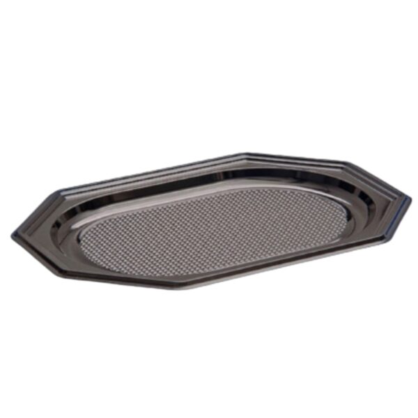 Catering tálca - 5 személyes - 450x300x25mm PET fekete  (IP)