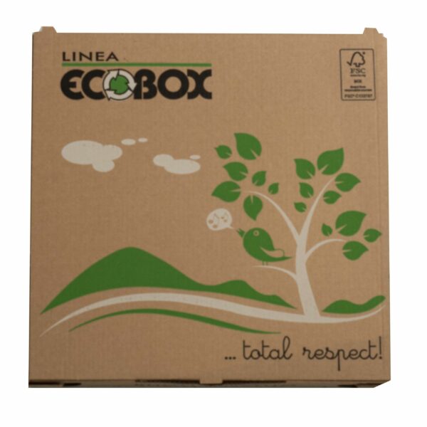 Pizzaæske 29x29x3 cm LWK FSC-mærket Brun med Log Ecobox