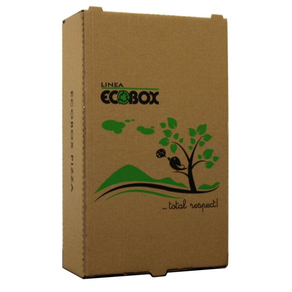 Pizzaæske 27x17x7 cm LWK Calzone Brun med Logo Ecobox