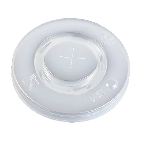 Plastlåg Ø80 mm Catersource Flad med kryds Transparent til Papbæger