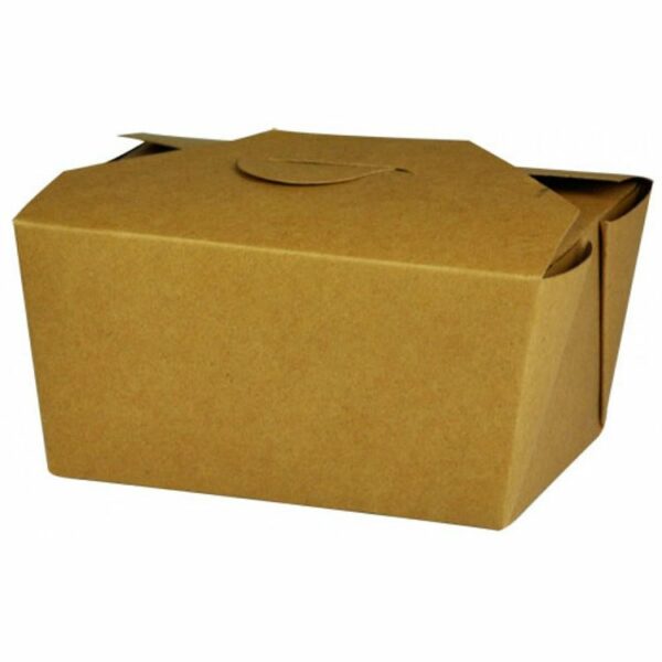Takeaway æske 600 ml 113/130x90/112x65 mm FSC-mærket Karton med biocoating Brun