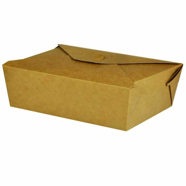 Takeaway æske 1200 ml 195x140x45 mm FSC-mærket Karton med biocoating Brun
