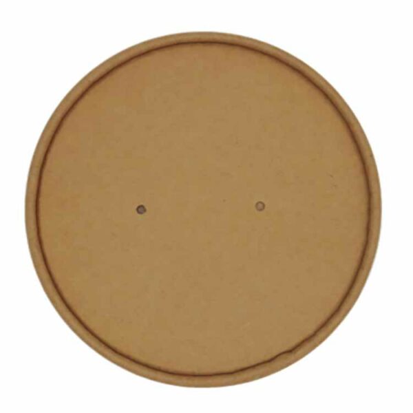 Låg Pap Ø150 mm PE-belagt m/ventilationshul Kraft Brun t/salatbæger 500/1000 ml
