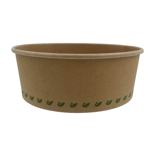 Salatskål Catersource rund 1300 ml Ø184x70 mm brun karton/biocoating