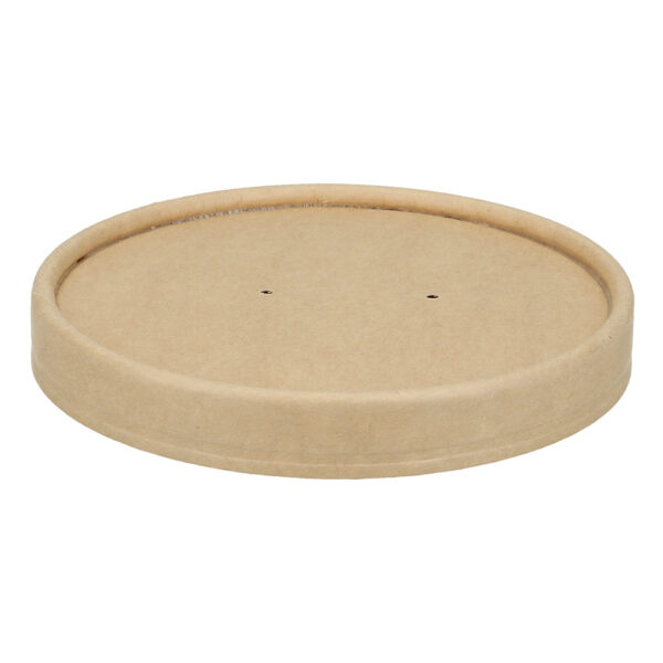 Paplåg Verive Ø115 mm til soup-to-go bæger pap/PLA Brun