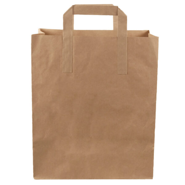 Bærepose Verive 8 ltr med hank 220x100x280 mm 70 gr brun kraft