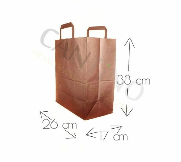Torba papierowa, kraft - 26 x 17 x 33 cm (paczka 50 szt.)