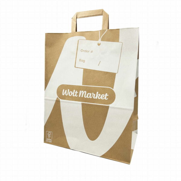 Torba papierowa WOLT, kraft 32x17x40 cm (paleta 24 kartony)